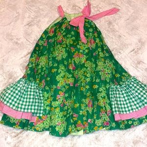GirlsGreen floral spring / summer dress